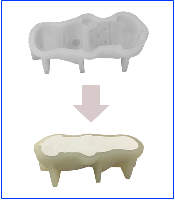 放入石膏模,減低收縮率 放入石膏模,減低收縮率